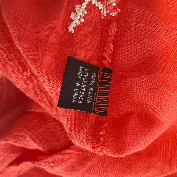 White and Orange Embellished Sleeveless Tank Top - Picture 4 of 7